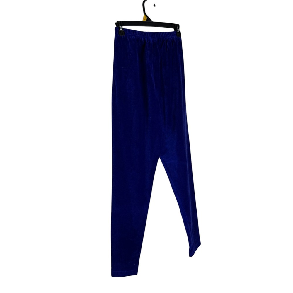 Jones New York Sport Velvet Pants Women Large Blue Elastic Waist Slim Velour‎ L - Picture 7 of 11